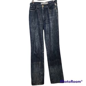 Vintage Versace Couture Denim Ittierre Jeans with Metallic Sparkles Sz 28